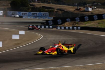 Alex Palou driving at Laguna Seca