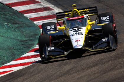 Colton Herta driving at Laguna Seca
