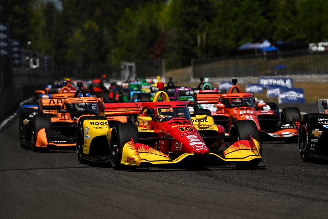 Alex Palou driving at Portland