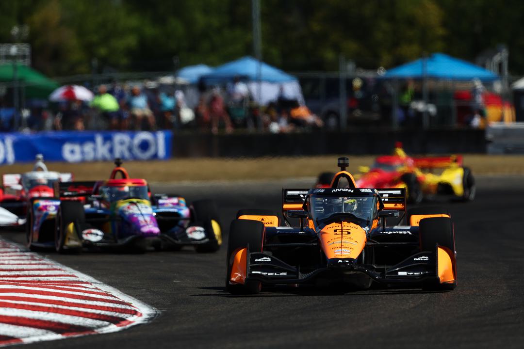 Pato O'Ward driving at Portland